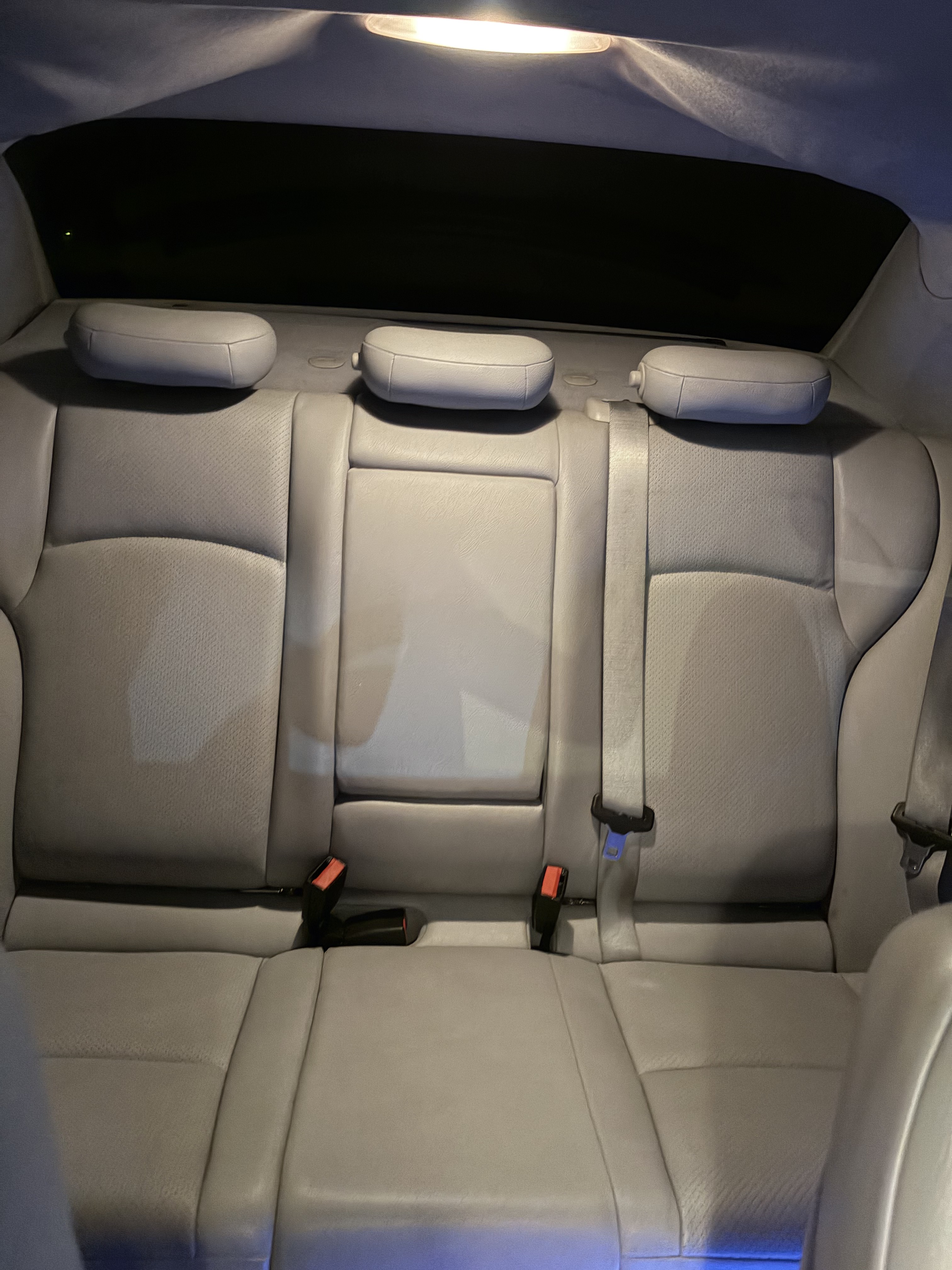 Clean black leather rear seats Mercedes detail
